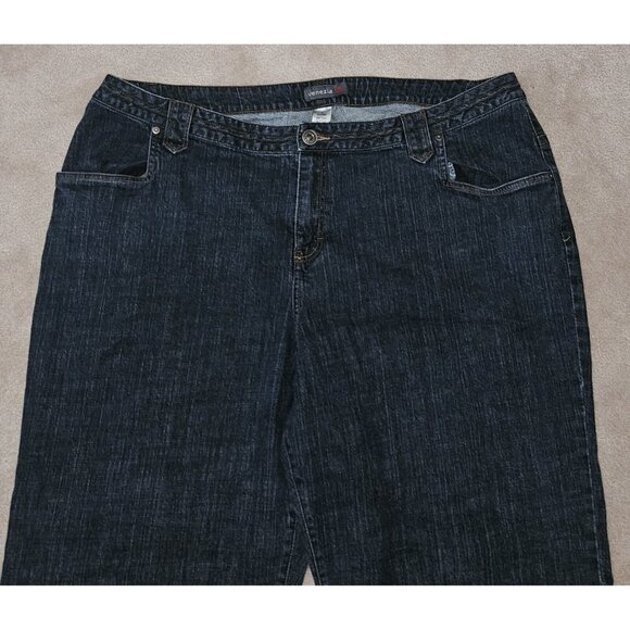 Venezia Blue Jeans Trouser Dark Wash Plus Size 8 Approx 42" Waist 30" Inseam - Picture 2 of 11